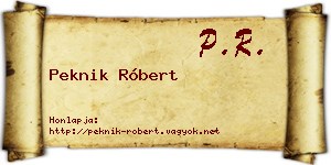 Peknik Róbert névjegykártya