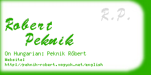 robert peknik business card