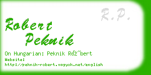 robert peknik business card